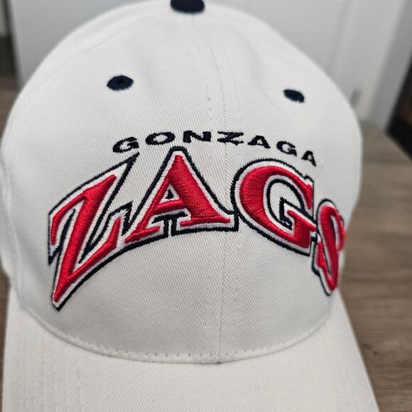Vintage Gonzaga Bulldogs Snapback Hat Cap White Spellout Zags Embroidered TOW - Picture 2 of 10